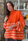 Big Softie Stripe Funnel Grunge Knit Marmalade